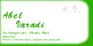 abel varadi business card