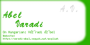 abel varadi business card